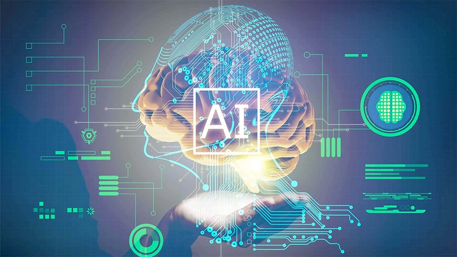 Mão selecionando um ícone de Inteligência Artificial (IA), capa do conteúdo sobre Ataques de engenharia social evoluem com o uso de IA